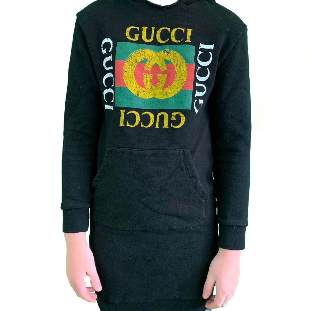 Hooded Sweatshirt Dress w/ Vintage Logo